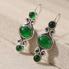 Floral Carved Bead Drop Earrings