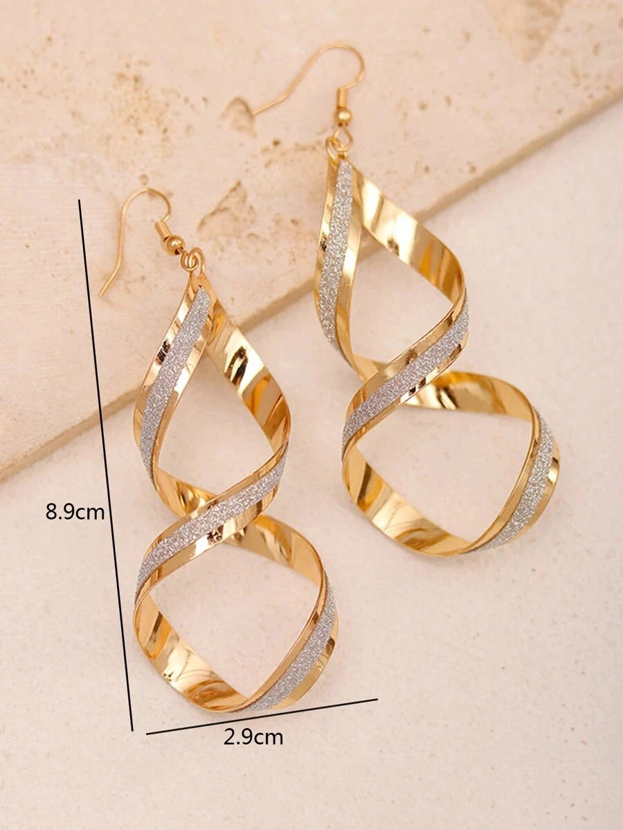 Vintage Twisted Textured Hoop Earrings