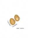 Retro Oval Coin Stud Earrings