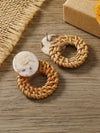 European Boho Rattan Drop Earrings