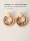 Handmade Woven Rattan Circle Earrings