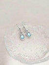 Bohemian Sea Blue Faux Gemstone Pendant Earrings