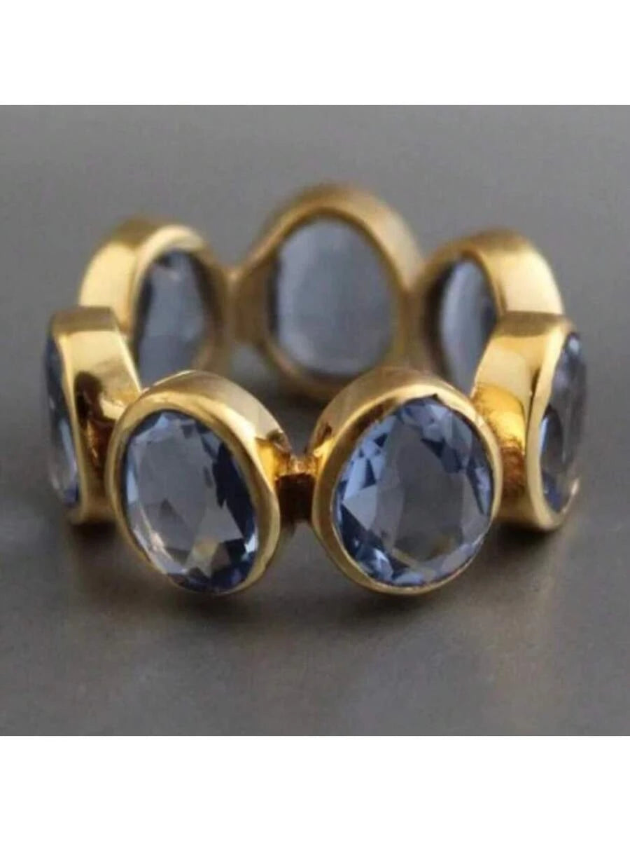 Retro Geometric Round Ring