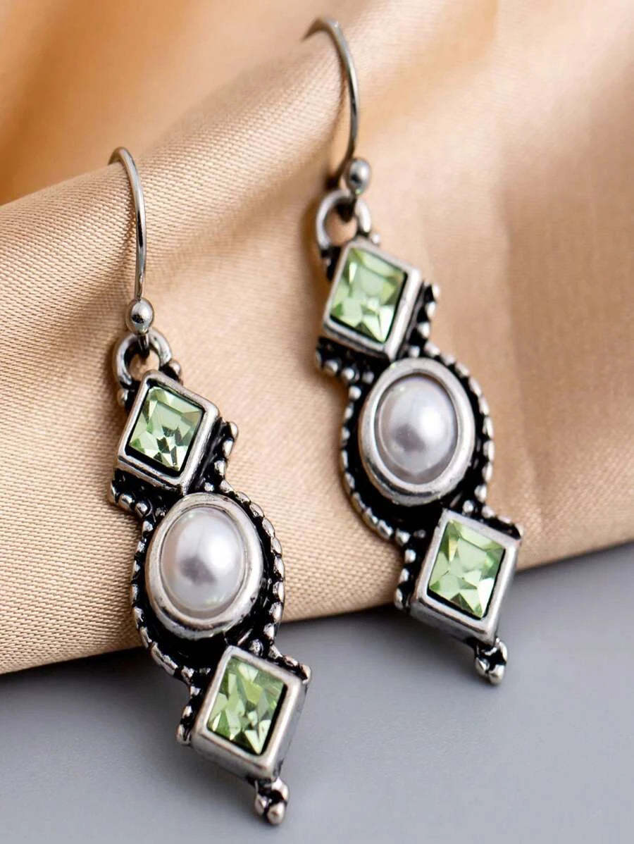 Vintage Asymmetric Geometric Drop Earrings