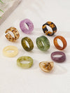 Vintage Acrylic Fashion Rings Set