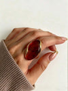 Gold Plated Geometric Resin Ring