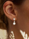 Gold Plated Pearl Bridal Earrings