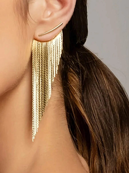 Vintage Minimalist Tassel Drop Earrings