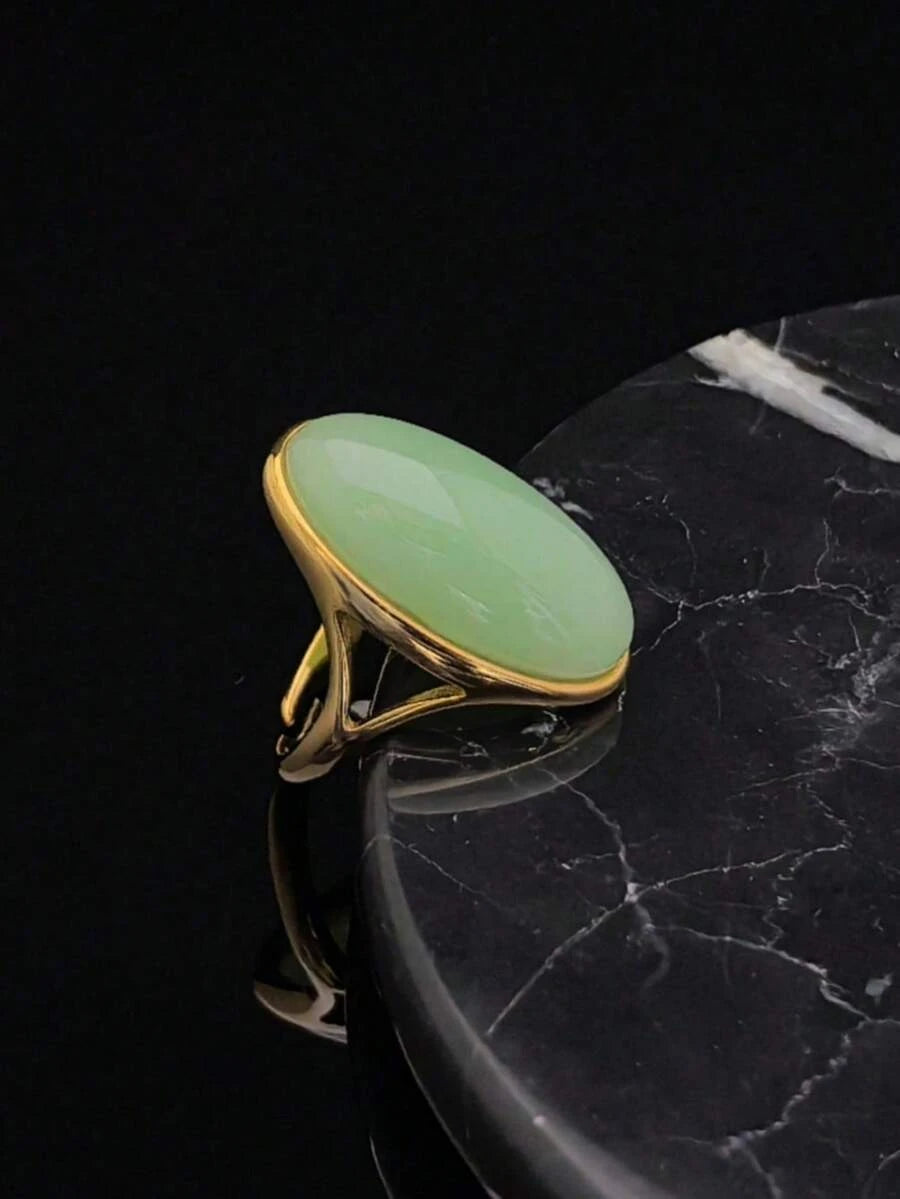 Gold Plated Stainless Steel Crystal Ring