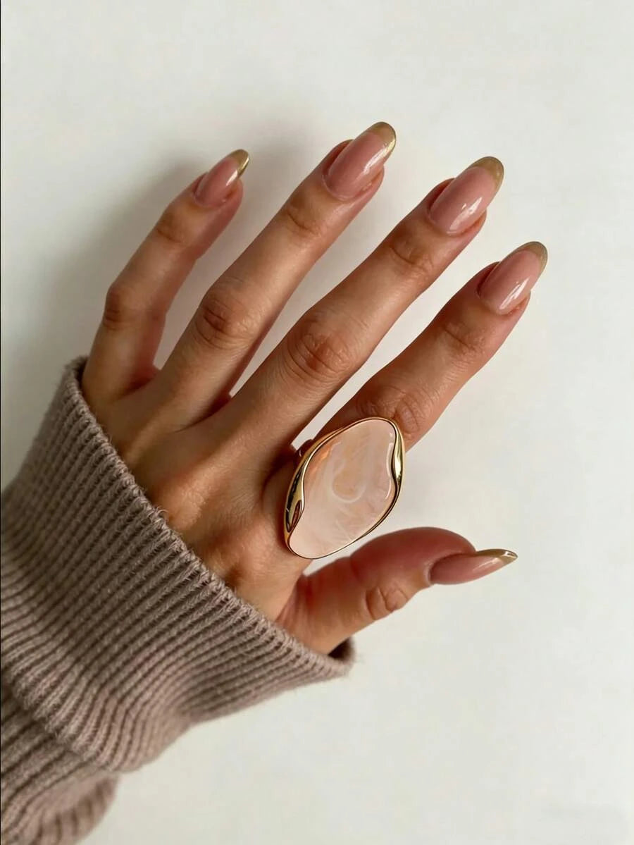 Gold Plated Geometric Resin Ring