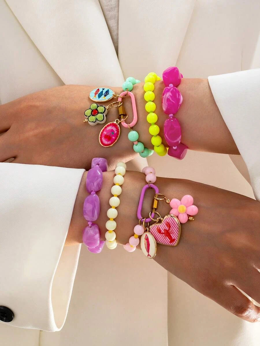 Colorful Beaded Summer Bracelet Set