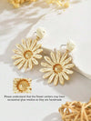 Handmade Raffia Sunflower Earrings