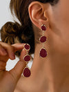 French Vintage Enamel Asymmetrical Drop Earrings