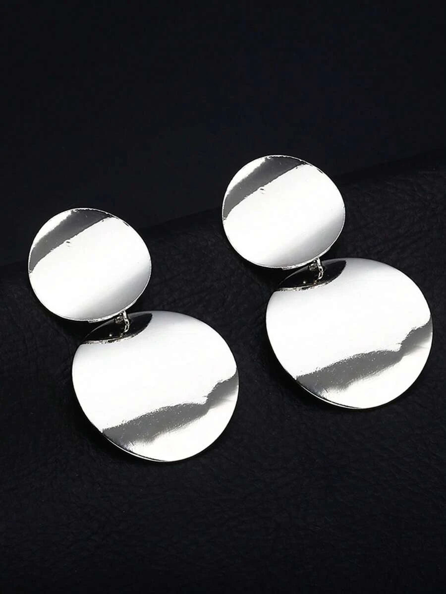 Retro Smooth Metal Circle Earrings