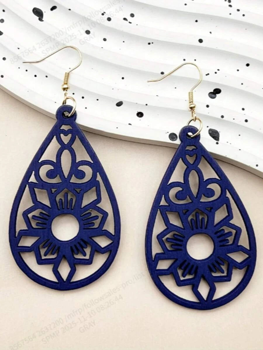 Bohemian Carved Hollow Earrings