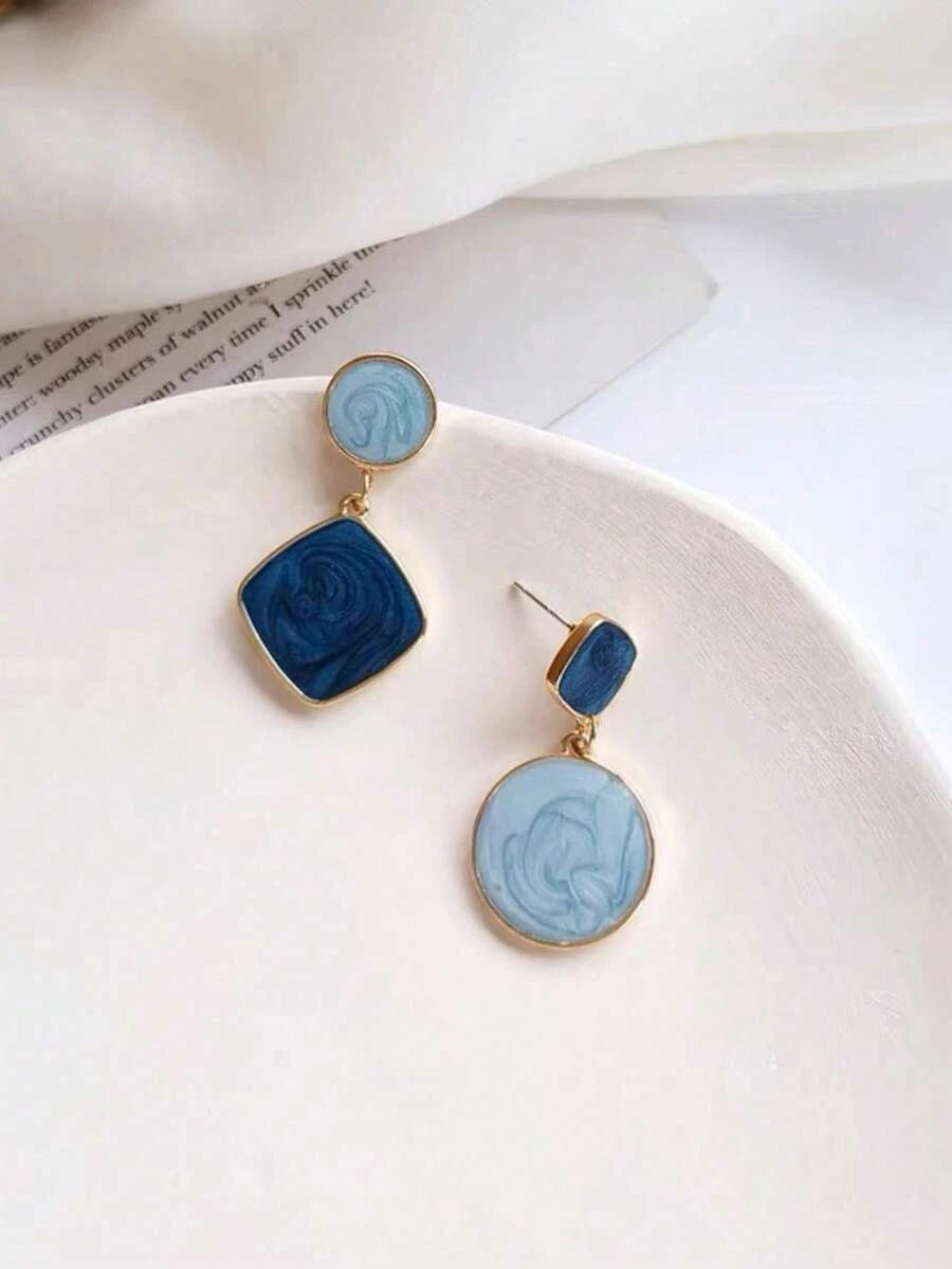 Two Tone Drop Earrings