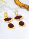 French Vintage Glazed Asymmetrical Geometric Earrings