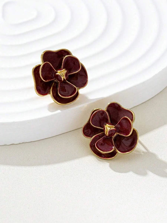 Vintage Floral Stud Earrings