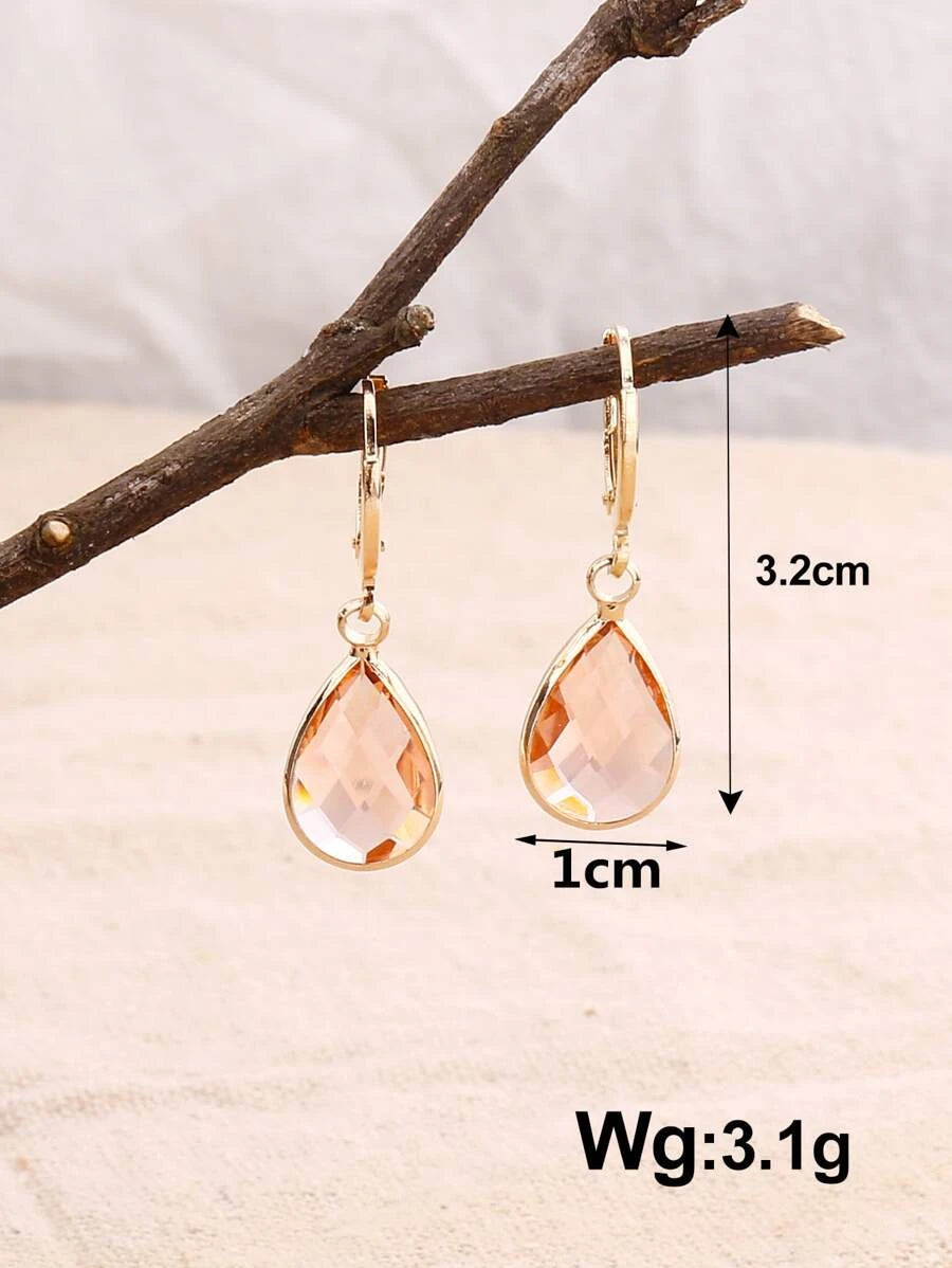Copper Edged Water Drop Earrings