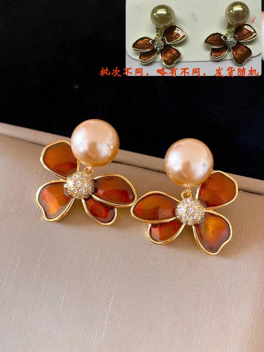 Amber Boho Plant Earrings