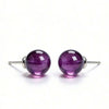 Minimalist Purple Stone Silver Stud Earrings