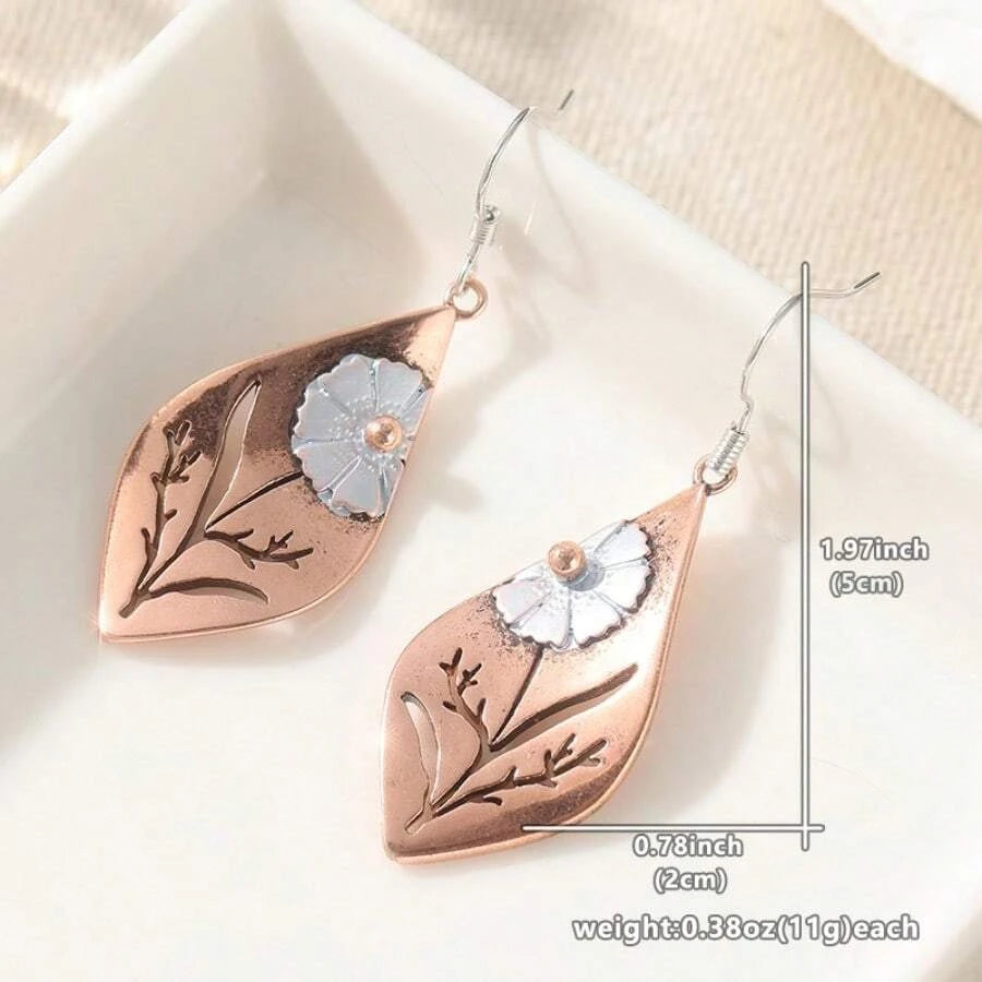 Vintage Carved Water Drop Earrings