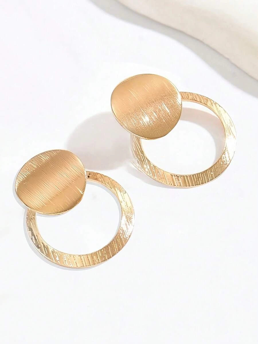 Minimalist Geometric Spiral Floral Earrings