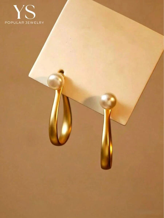 Matte Gold Metallic Earrings
