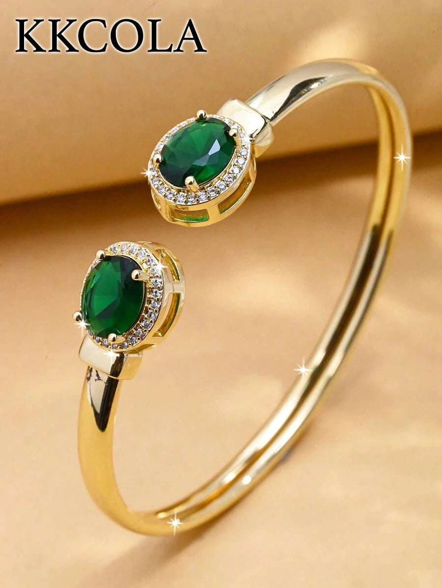 Geometric Green Zirconia Bracelet