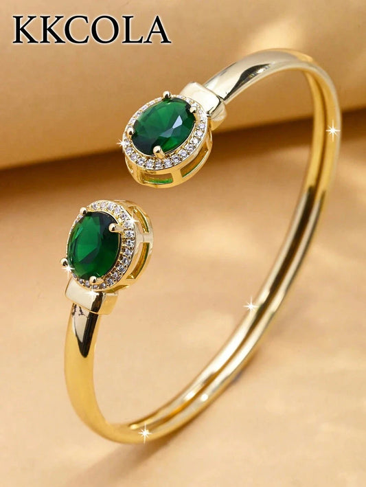 Geometric Green Zirconia Bracelet