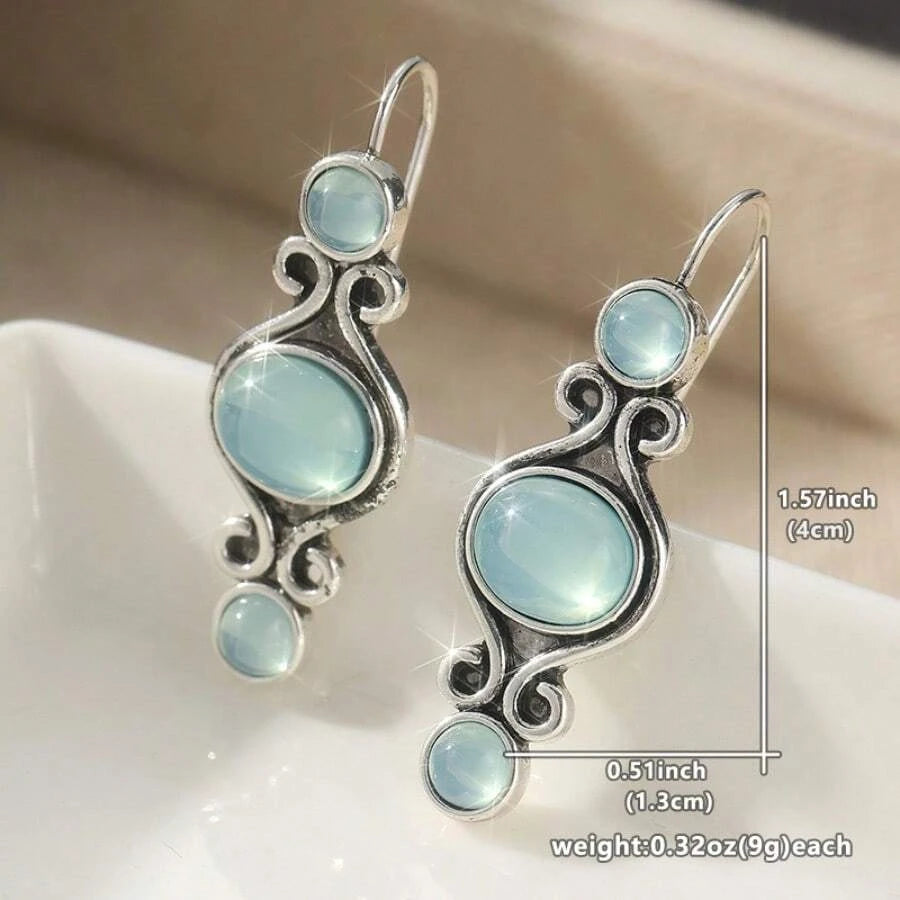 Floral Carved Bead Drop Earrings
