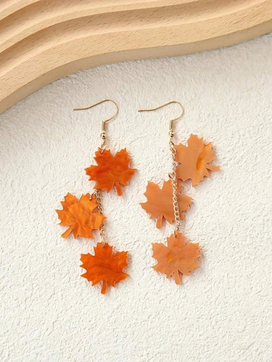 Autumn Maple Leaf Acrylic Earrings