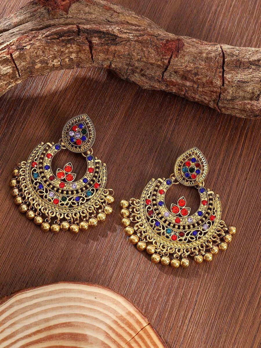 Multicolor Rhinestone Statement Earrings