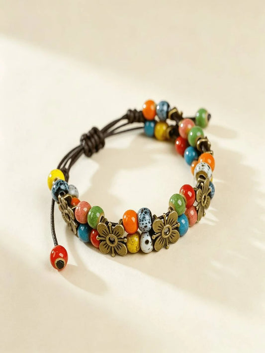 Bohemian Beaded Charm Bracelet