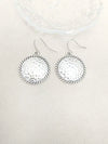 Vintage Hammered Round Pendant Earrings