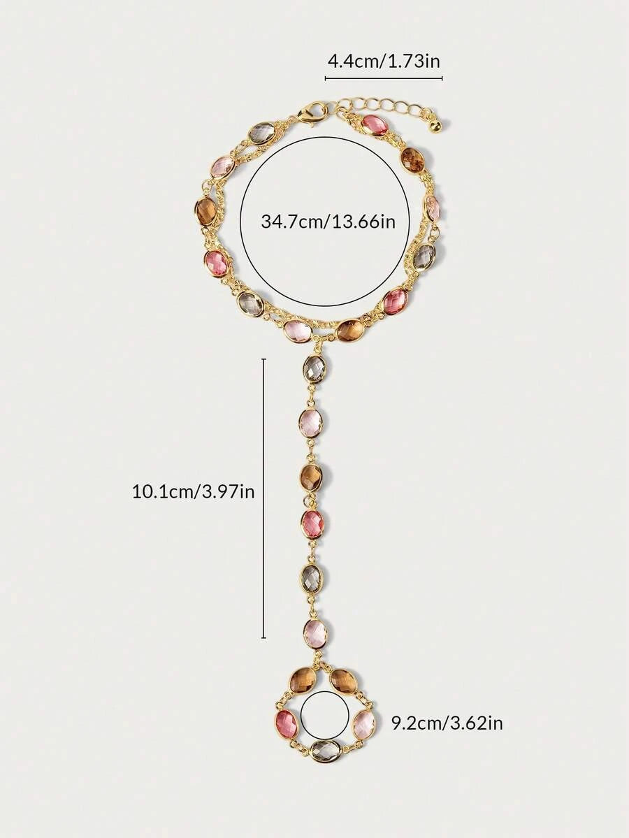 Glisma 18K Gold-Plated Beaded Finger Chain