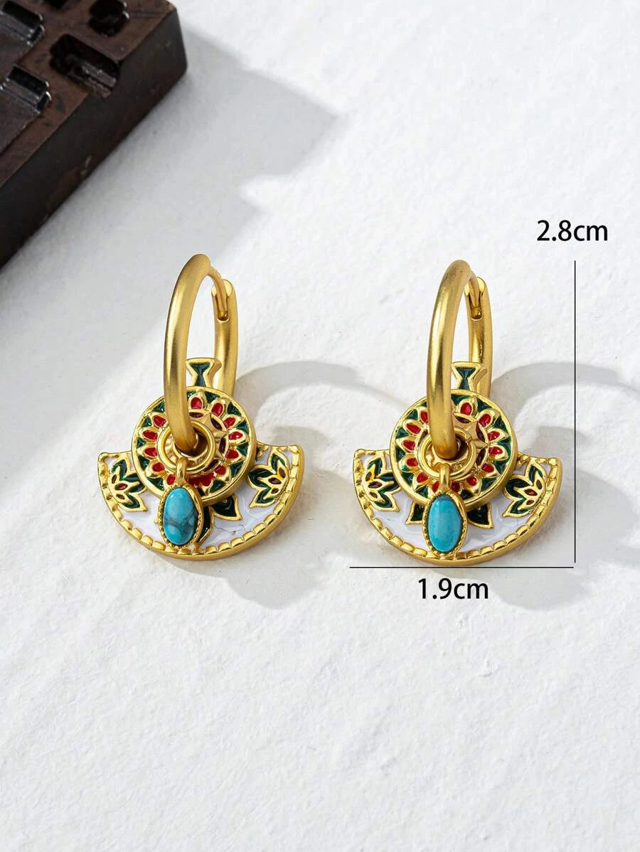Copper Alloy Macaron Gold Earrings