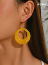 Hollow Out Round Drop Earrings