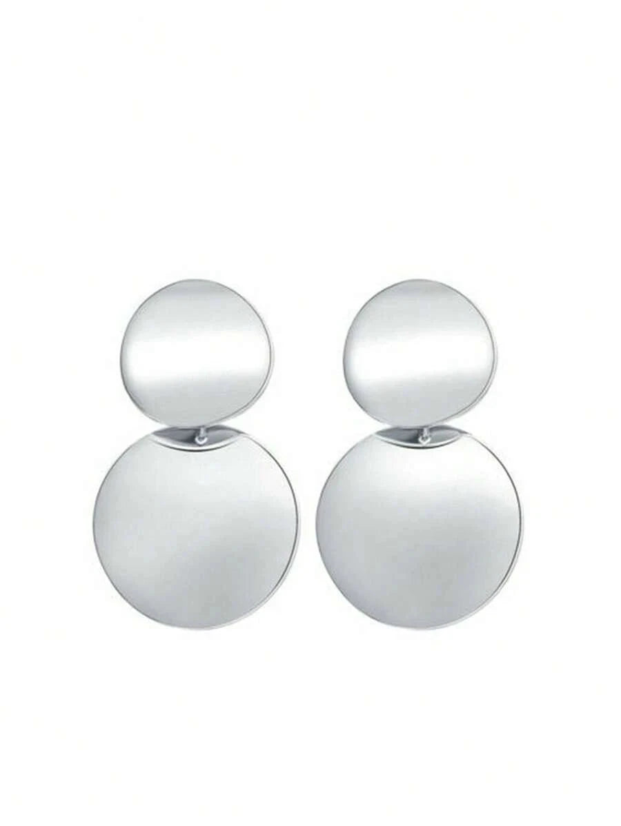 Retro Smooth Metal Circle Earrings