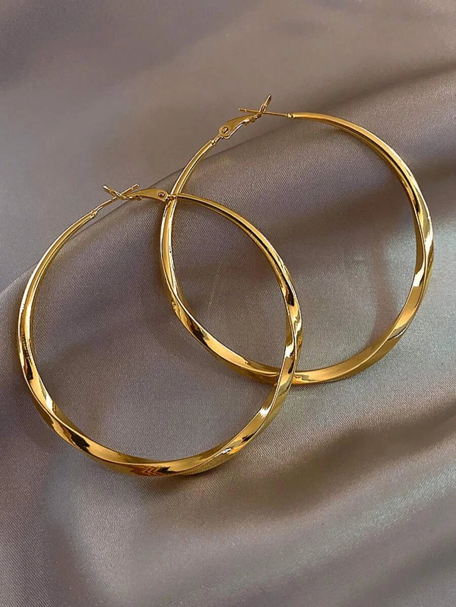 Minimalist Gold Oversize Hoop Earrings