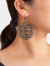 Black Hollow Teardrop Earrings