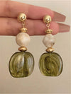 Vintage Asymmetrical Tie Dye Pendant Earrings