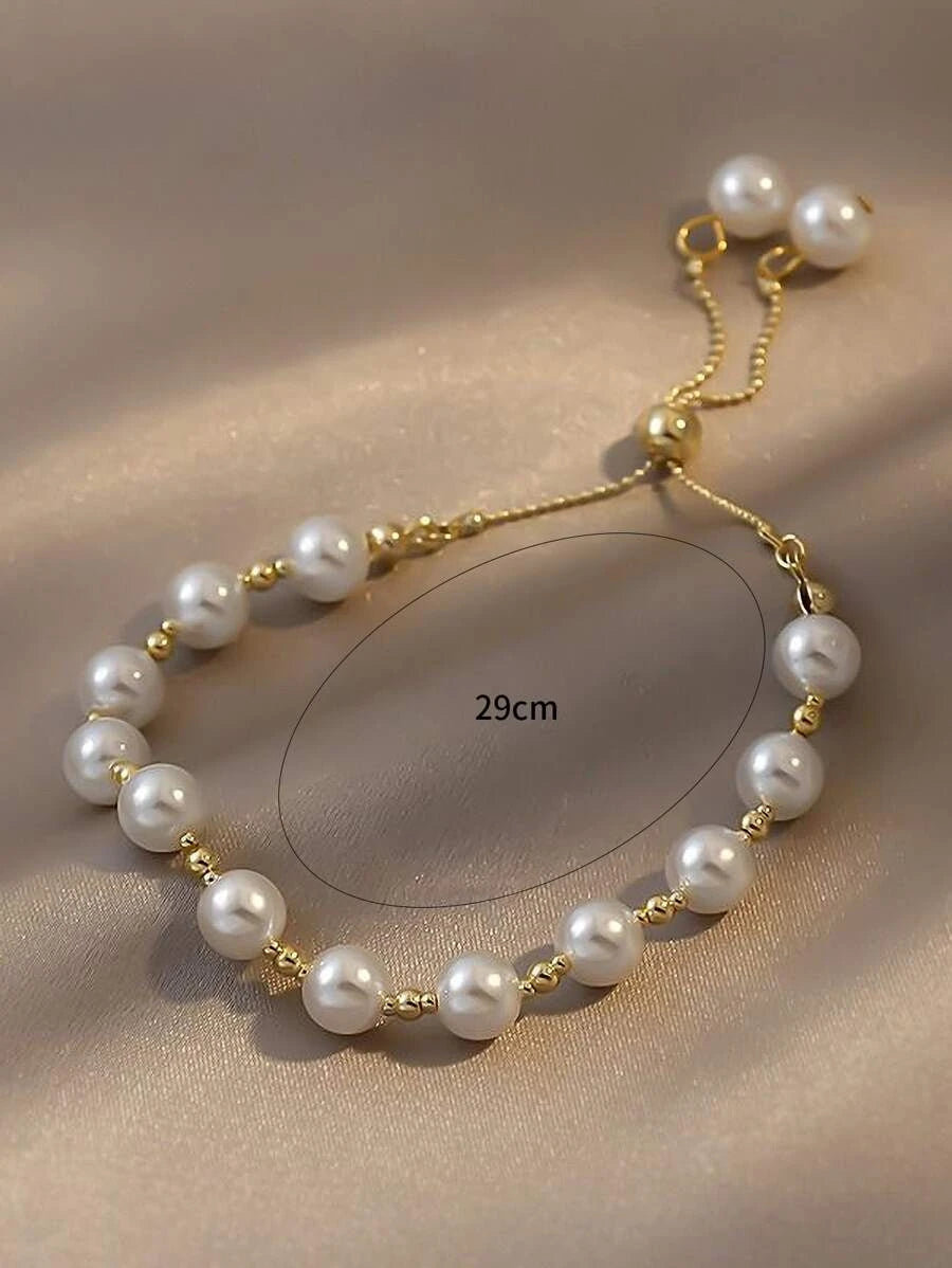 Faux Pearl Beaded Bracelet