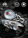 Sterling Silver Moonstone Spoon Ring