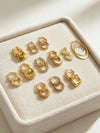 Stainless Steel Gold Ring Earring Set