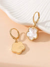Metal Lucky Clover Pendant Earrings