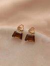 Andkiss Geometric Crystal Drop Earrings