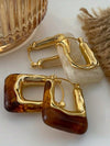 Retro U-Shaped Resin Hoop Earrings