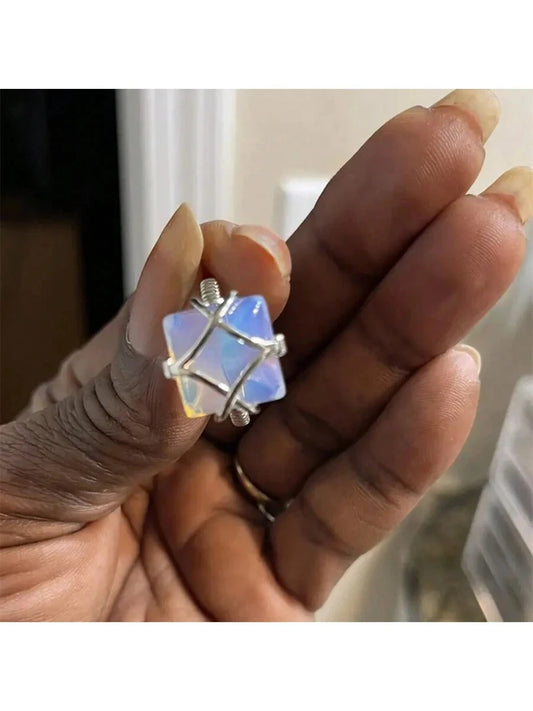 Vintage Moonstone Criss-Cross Ring