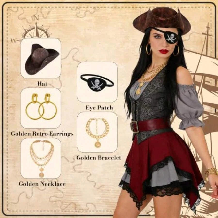 Womens Pirate Hat Set